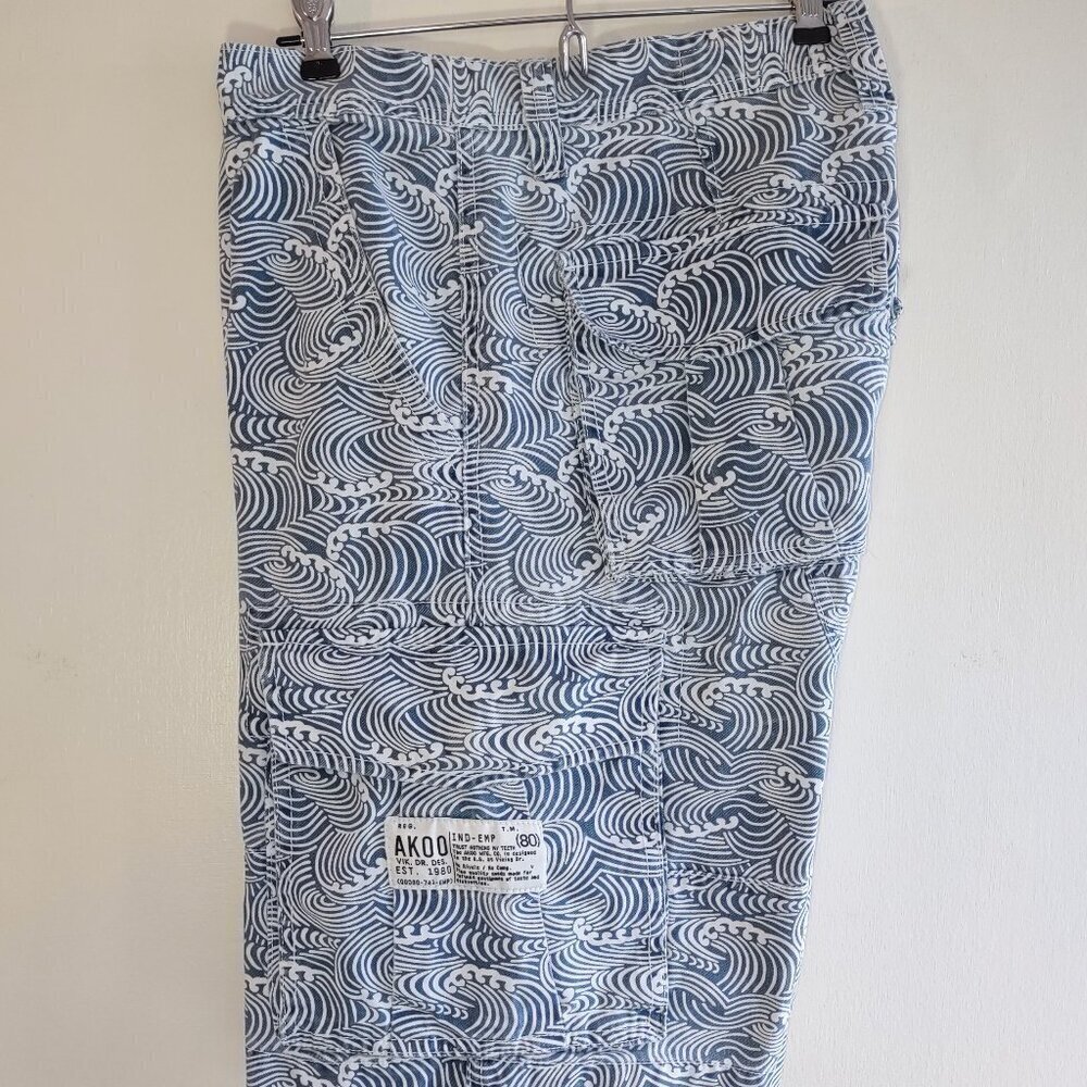 AKOO Brand Cargo Utility Shorts Rip Curl Waves Skateboard Grunge  Mens Size 38